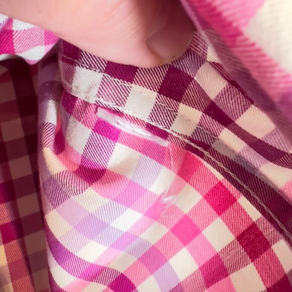 Talbots Button Shirt Woman's Small Long Sleeve Pink Purple Plaid All Cotton - Picture 6 of 10